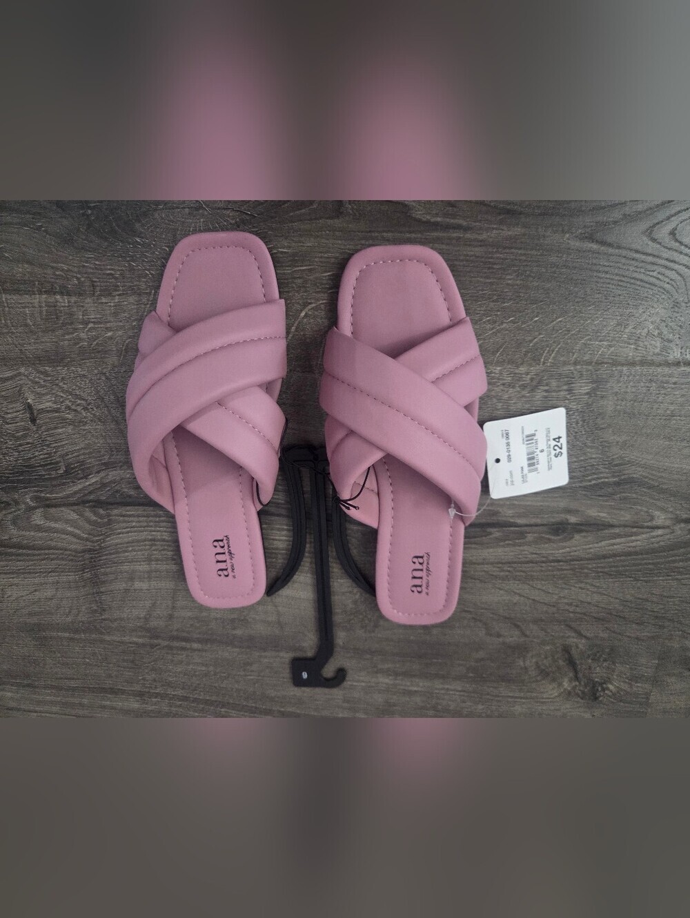 a.n.a Pink Crisscross Slide Sandals Size 6 NWT